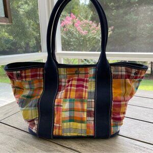 J Crew Madras Patchwork Classic Tote
